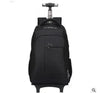 women travel backpacks with wheels, unisex rolling luggage in black