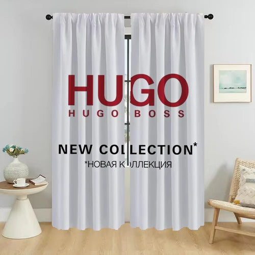 H-Hugo-Boss Shades Tulle for Bedroom Home Interior Curtains 2 Pieces Living Room Curtain Halloween Decoration Partition Kitchen