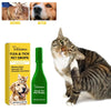 Cat Anti Flea Drops for itch relief and parasite control, showing before and after results with packaging.