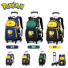 MINISO Pokemon Pikachu kids school trolley backpack with insulated lunch and stationery box.