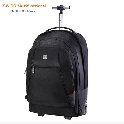 2 in 1  Trolley Backpack Business Travel Bag Large Capacity Waterproof Suitcase Laptop Backpack Swiss Multifunctional Luggage