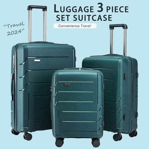 3pcs Travel Suitcase Set with Swivel Wheels and TSA Lock, Hand Luggage Trolley Suitcase, 23kg Large Medium Travel Suitcase Set