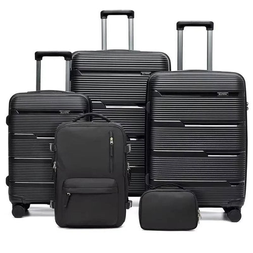 5pcs Suitcase Set Lightweight Case Set, Durable Trolley, Hand Luggage Suitcase with Wheels, TSA-Lock Boarding Travel Suitcase