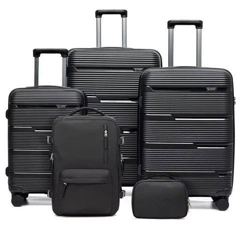 5pcs Suitcase Set Lightweight Case Set, Durable Trolley, Hand Luggage Suitcase with Wheels, TSA-Lock Boarding Travel Suitcase