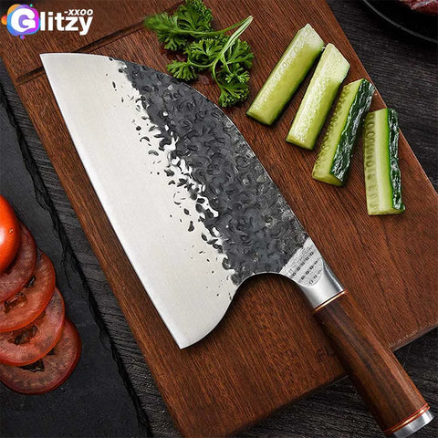 Bone Knife Hand Forged Butcher Knife Household Sharp Stainless Steel Slicing Knifes Chef Cleaver Chopping Knife with Wood Handle