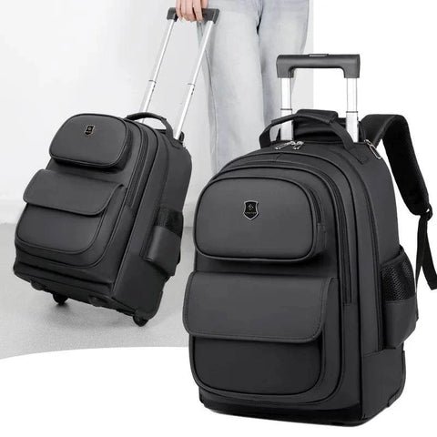 Outdoor leisure trolley backpack Multi-functional travel bag with wheels pull rod large capacity suitcase business luggage bag