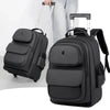 Outdoor leisure trolley backpack with wheels, multi-functional travel bag, large capacity suitcase, business luggage, Oxford material.