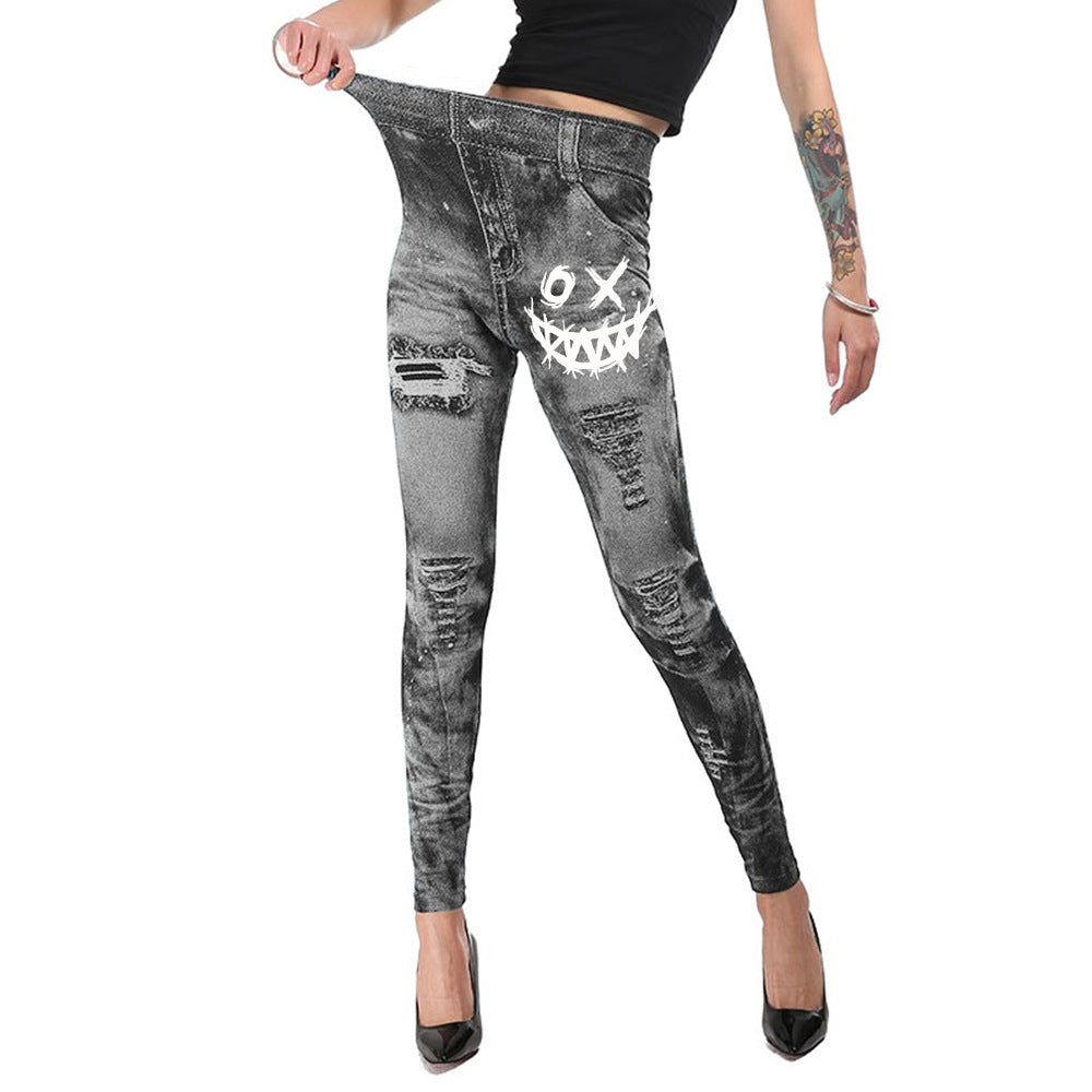Printed Cotton-Blend Halloween Tights for Adults