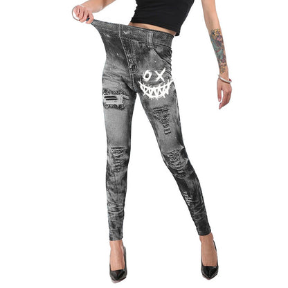 Printed Cotton-Blend Halloween Tights for Adults