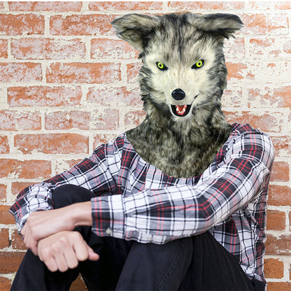 Gray Wolf Plush Headgear – Halloween Costume Prop