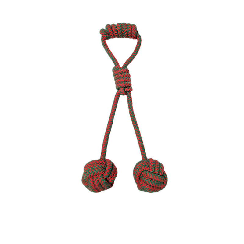 Christmas Doggy Knot Toy – Cotton Rope Teeth Cleaner