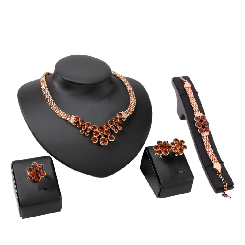 Elegant Four-Piece Women’s Jewelry Set – Necklace & Bracelet
