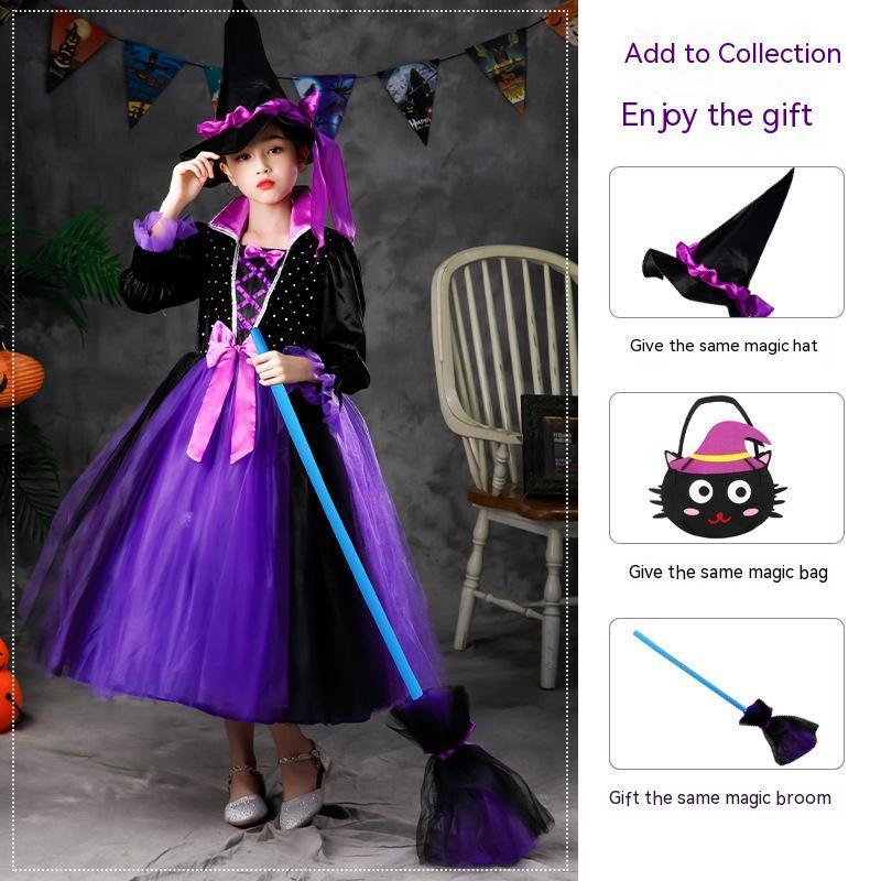 Girls' Halloween Luminous Wizard Dress Costume