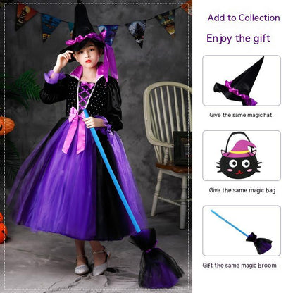 Girls' Halloween Luminous Wizard Dress Costume