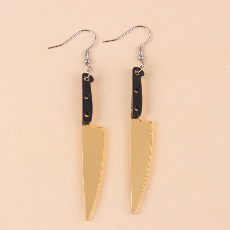 Halloween Bloodstained Axe Acrylic Earrings – Retro