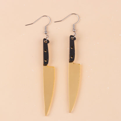 Halloween Bloodstained Axe Acrylic Earrings – Retro