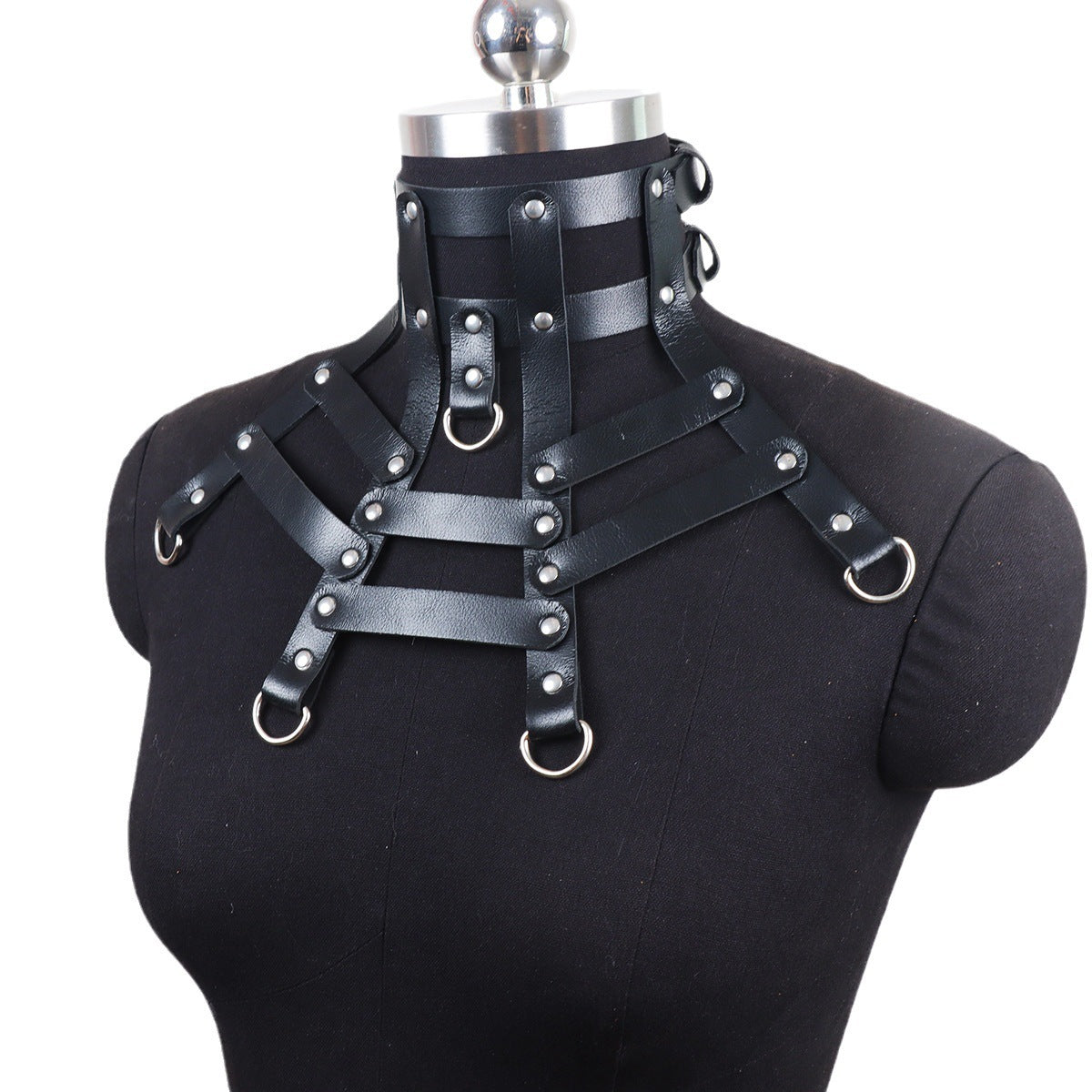 Halloween Spider Web Rivet Leather Collar