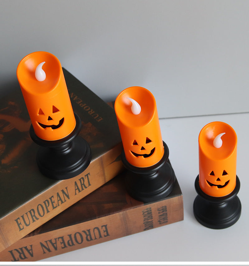 Halloween LED Pumpkin Candle – Tabletop Decor
