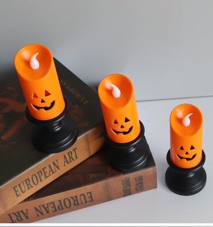 Halloween LED Pumpkin Candle – Tabletop Decor