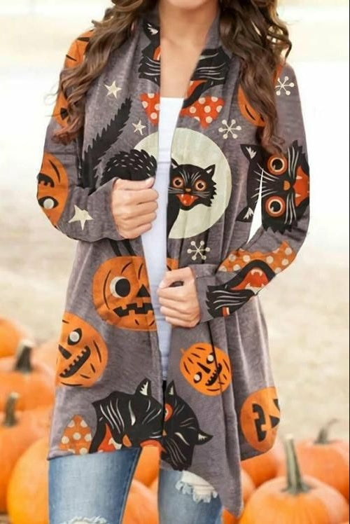 Halloween Women’s Digital Print Cardigan Jacket