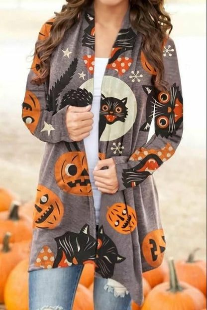 Halloween Women’s Digital Print Cardigan Jacket