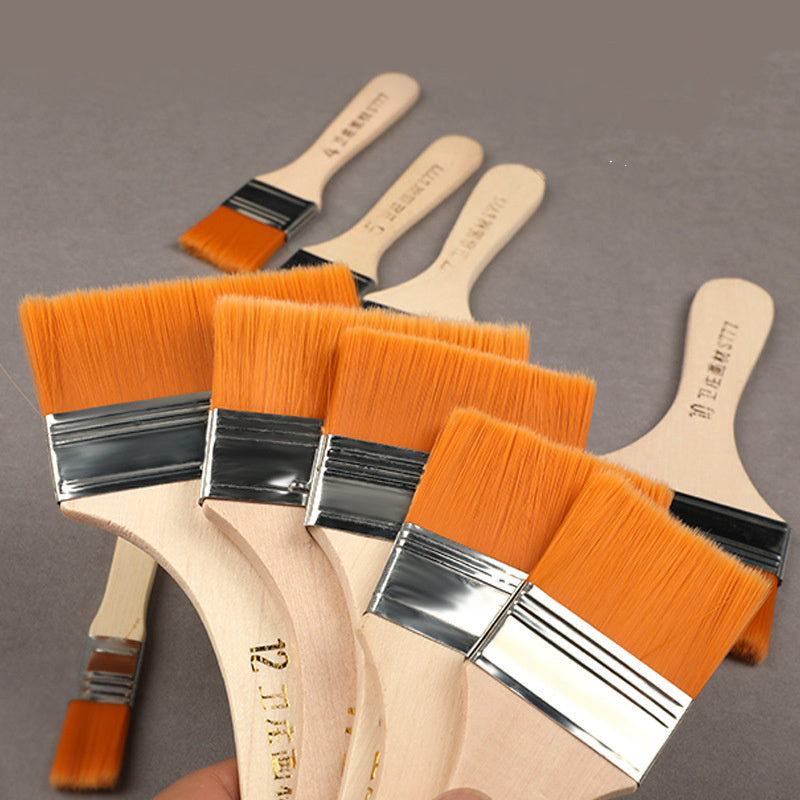 Flat Nylon Brush Set – Art Painting Tools (11-Piece)
