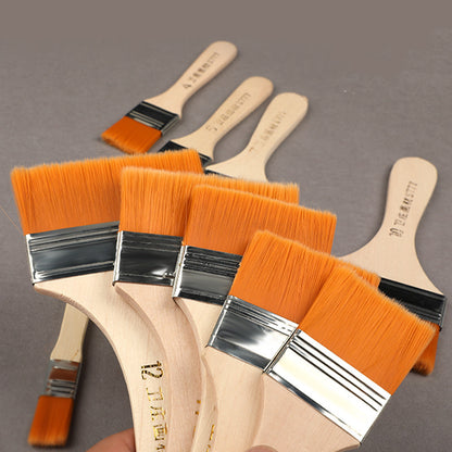 Flat Nylon Brush Set – Art Painting Tools (11-Piece)
