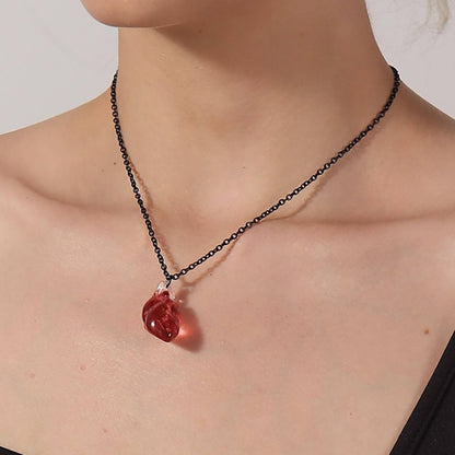 Halloween Resin Heart Necklace – Creative Women’s Jewelry