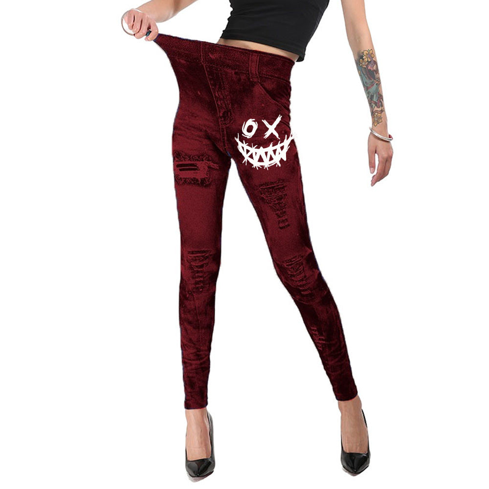 Printed Cotton-Blend Halloween Tights for Adults