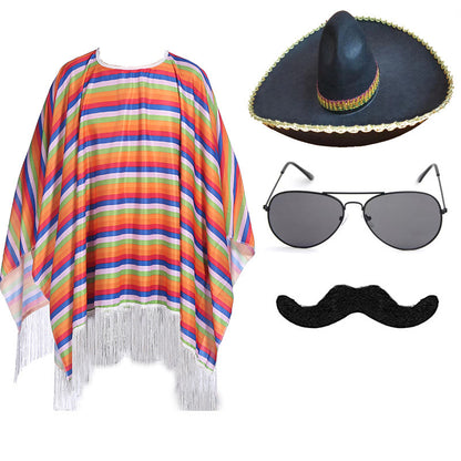 Mexican Cloak & Beard Hat – Halloween Party Costume