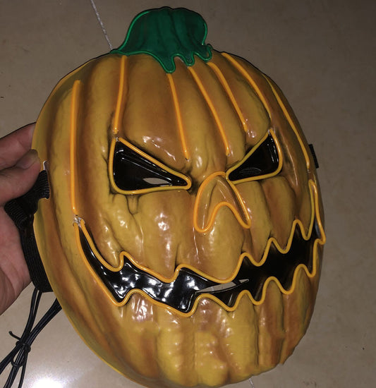 Halloween LED Pumpkin Mask – Glowing Party Prop