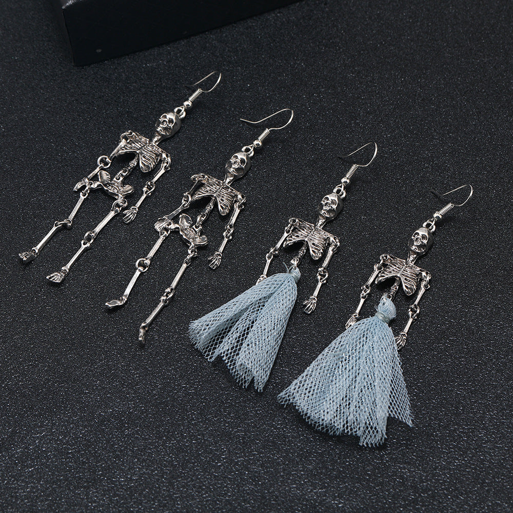 Halloween Punk Hip Hop Skeleton Earrings