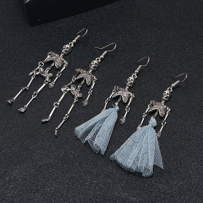 Halloween Punk Hip Hop Skeleton Earrings