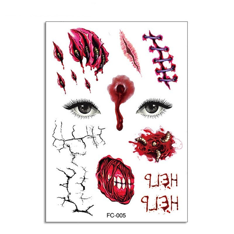 Halloween Funny Makeup Tattoo Sticker – 14.5×21cm