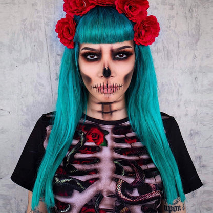 Halloween Skull Print Dress – Women’s Costume Outfit