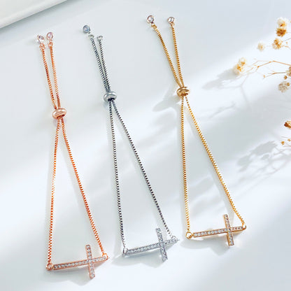 Women's Diamond Pull-out Cross Bracelet