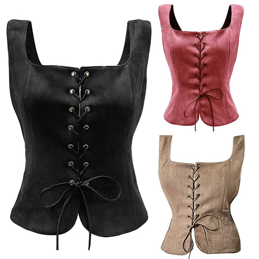 Halloween Viking Suede Vest – Unisex Costume