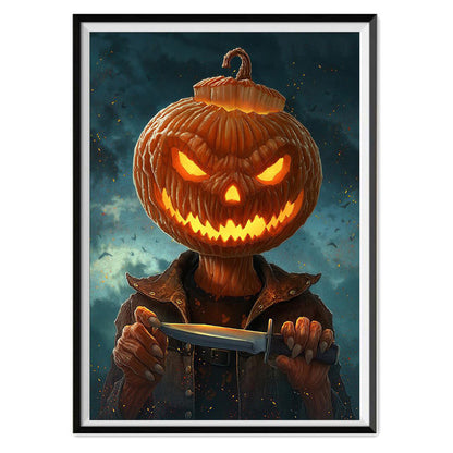 Spooky Halloween Pumpkin Skull 5D Diamond Painting