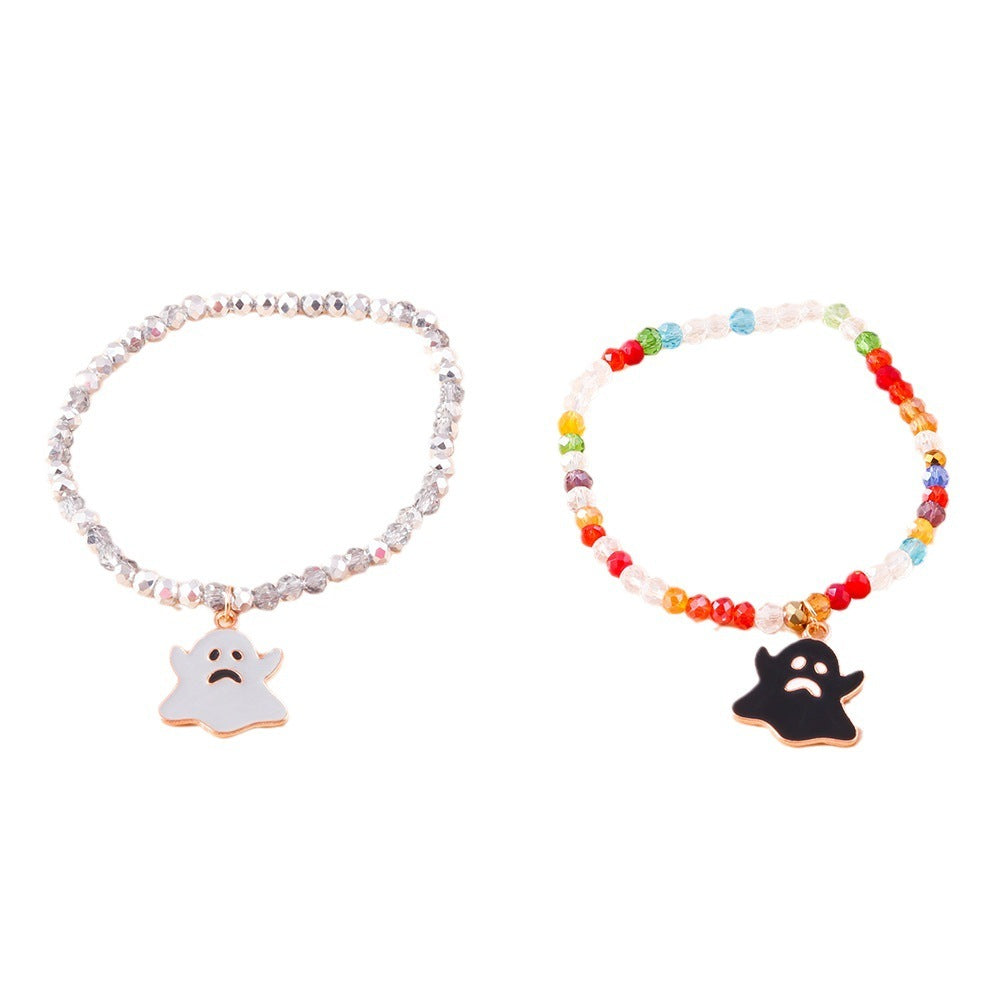 Halloween Ghost Beaded Bracelet Set – Couple Style