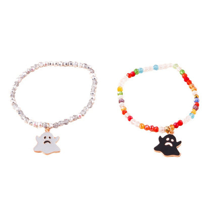 Halloween Ghost Beaded Bracelet Set – Couple Style