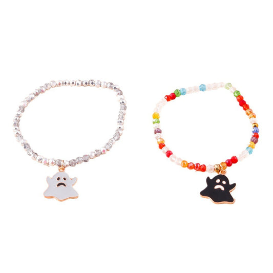 Halloween Ghost Beaded Bracelet Set – Couple Style