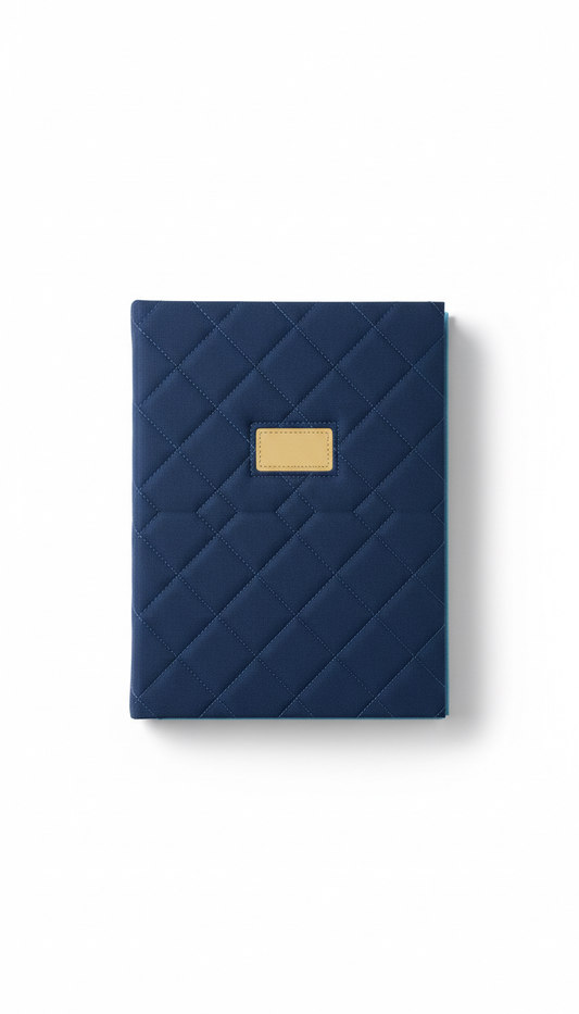 Golden Accent Grid-Stitched Journal