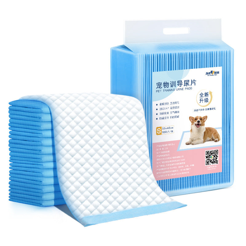 Pet dog diapers absorbent thickening deodorizing training pads pack with small size and blue trim