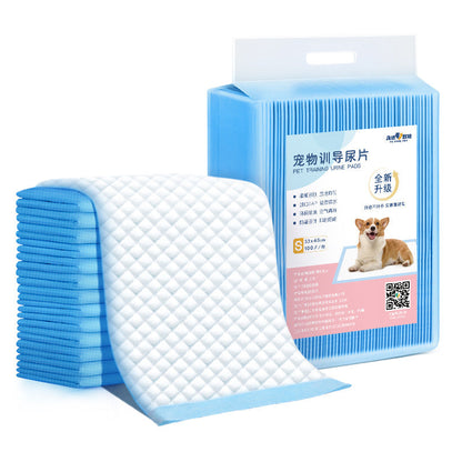 Pet dog diapers absorbent thickening deodorizing training pads pack with small size and blue trim