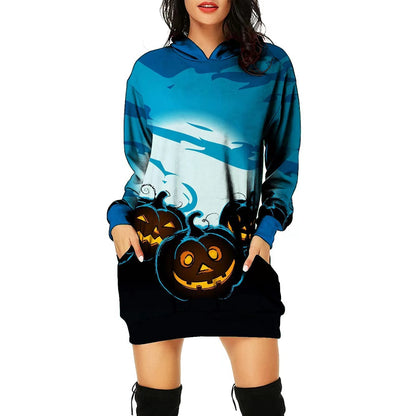 Women's Halloween 3D Print Dress
