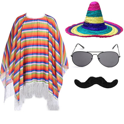 Mexican Cloak & Beard Hat – Halloween Party Costume