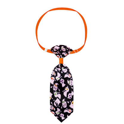 Pet Halloween Skull Tie – Adjustable Costume Accessory