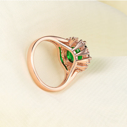 Classic Zircon Emerald Ring For Women