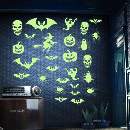 Halloween Green Fluorescent Wall Stickers – 4 Pack