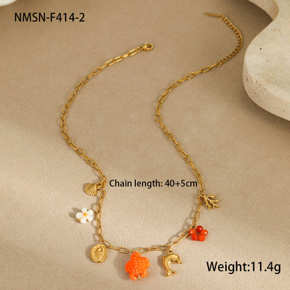 Ocean Style Pendant Stainless Steel Women's Necklace